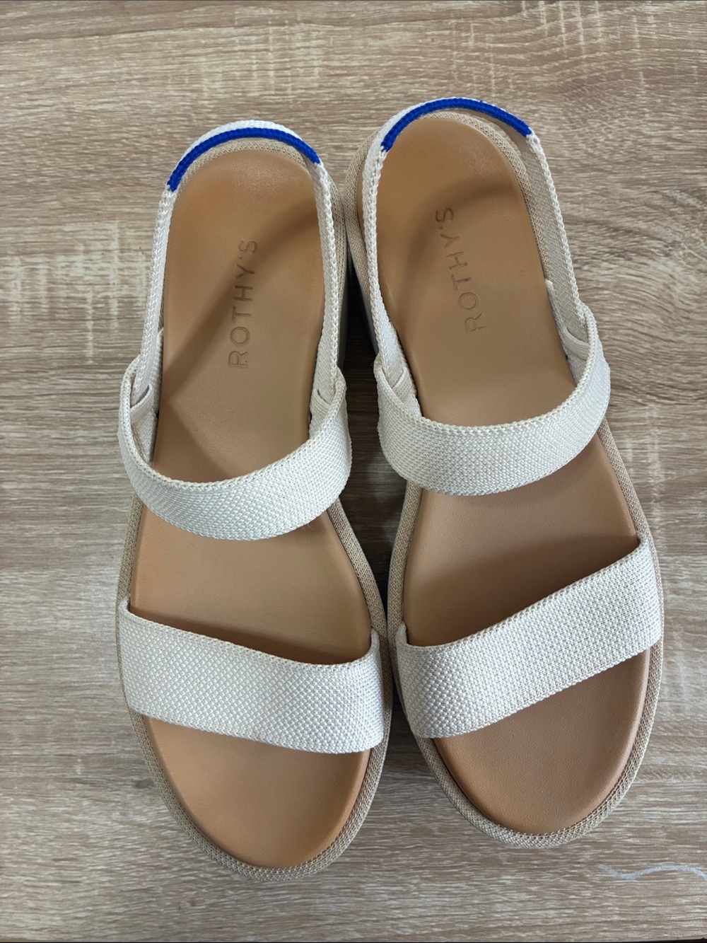 Rothy's Women’s Cream Canvas Strap Sandals size 8